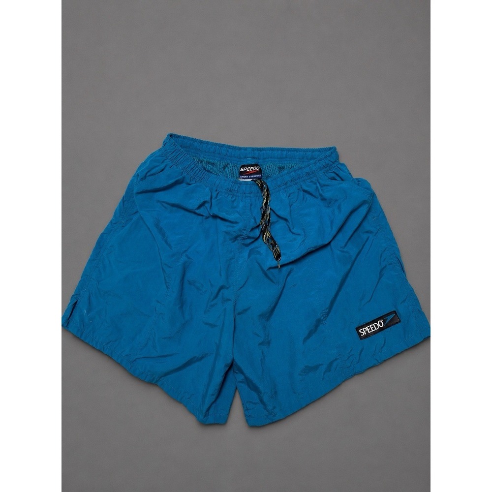 Vintage Speedo Y2K Swim Trunks Men's Blue 90s Swim Shorts Retro Beach Shorts